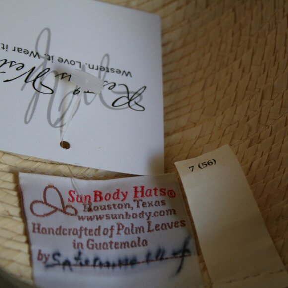 Sun Body Obbie Hat Size 7 (56) Woven Straw Black Ribbon